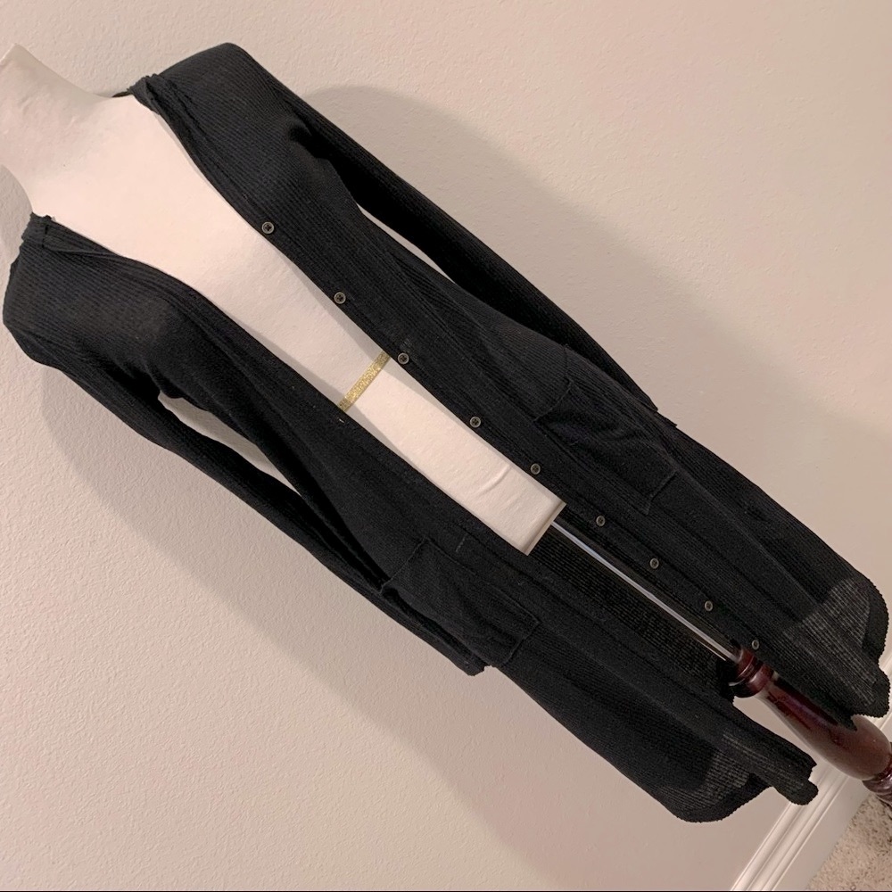Forever 21 Long Black Hooded Cardigan 🖤